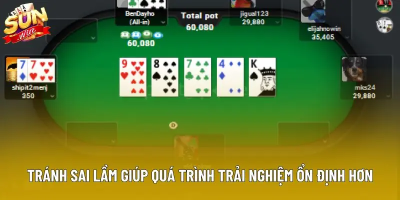 Tránh sai lầm giúp quá trình trải nghiệm ổn định hơn Tránh sai lầm giúp quá trình trải nghiệm ổn định hơn